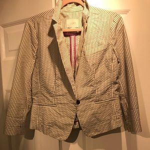 White and Black stripe Seersucker jacket